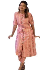 GoSriKi Women's Rayon Viscose A-Line Printed Kurta with Pant