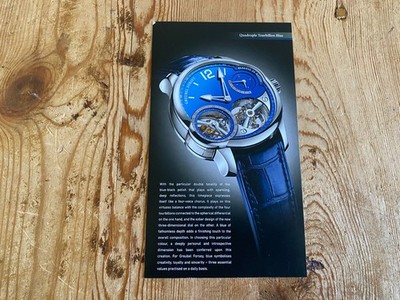 Greubel Forsey Quadruple Tourbillon Blue Technical Sheet Brochure 2018