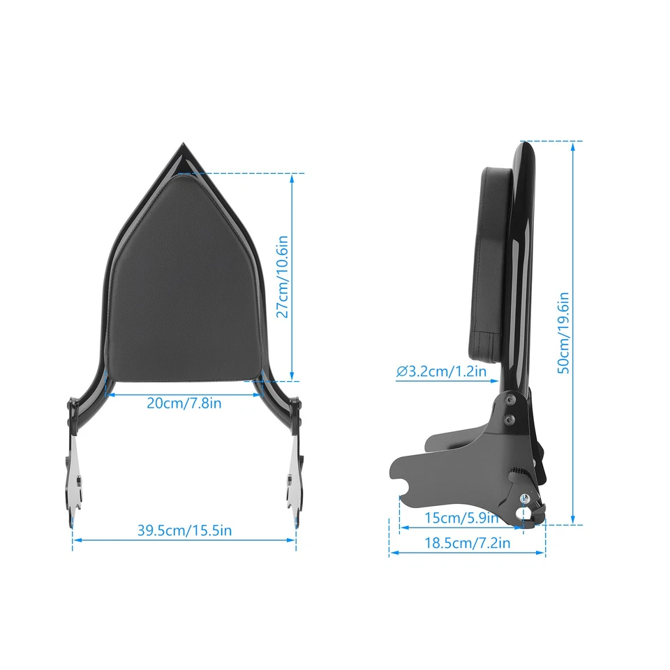 Respaldo barra Sissy para Harley Touring Road King Road Electra Street Glide 97-08 Foto 3 de 4