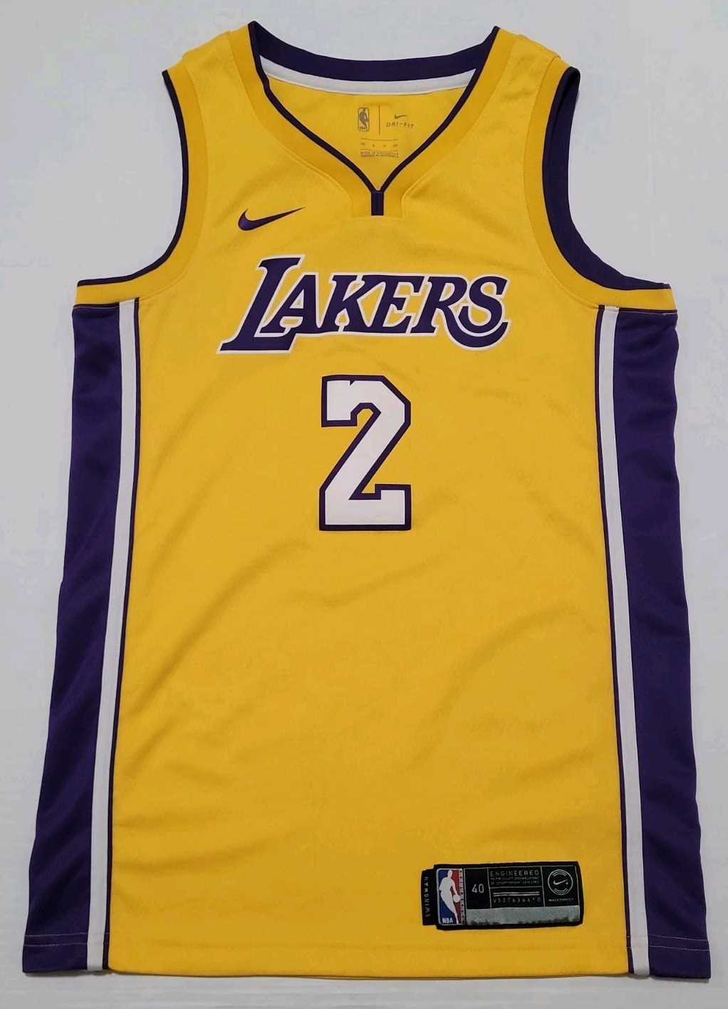 Lonzo Ball #2 Los Angeles Lakers NBA Swingman Basketball Jersey Nike Small (40)