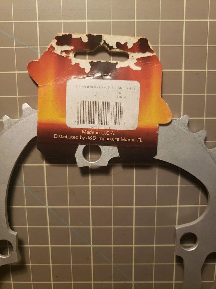 NOS Rocket Rings 42 T Chainring 104mm BCD Silver 6061 MTB Made in the USA - Image 4 of 4