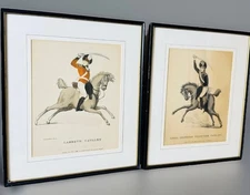 Pair Of Antique 18th C Rowlandson Hand-Colored Aquatint Prints Ackermann London