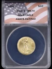 1988 $10 1/4 oz American Gold Eagle ANACS MS 70 | Flag Label