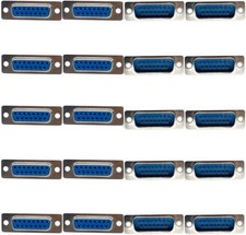 20PCS DB15 Male and Female Solder Type Connector, RS232 Serial 15 Pin D Sub Adap
