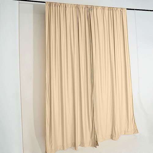 CHAMPAGNE 10 x 10 ft Polyester BACKDROP CURTAINS Drapes Panels Home Decorations - Picture 5 of 8