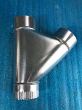 Heating & Cooling Duct Work Wye Y 4x4x4 Connector 26GA