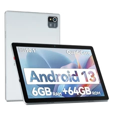 AEEZO 10.1 inch Android 13 Tablets IPS Touchscreen Quad-Core 6+64GB Dual Camera