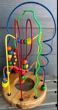 Vintage EDUCO Super Maze Wooden Bead Maze Rollercoaster ED9500 Ring Around Toy