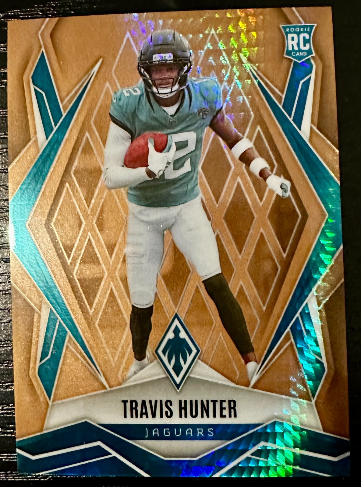 Travis Hunter 2025 Panini Phoenix Bronze Hyper /50 Rookie RC #157 Jaguars