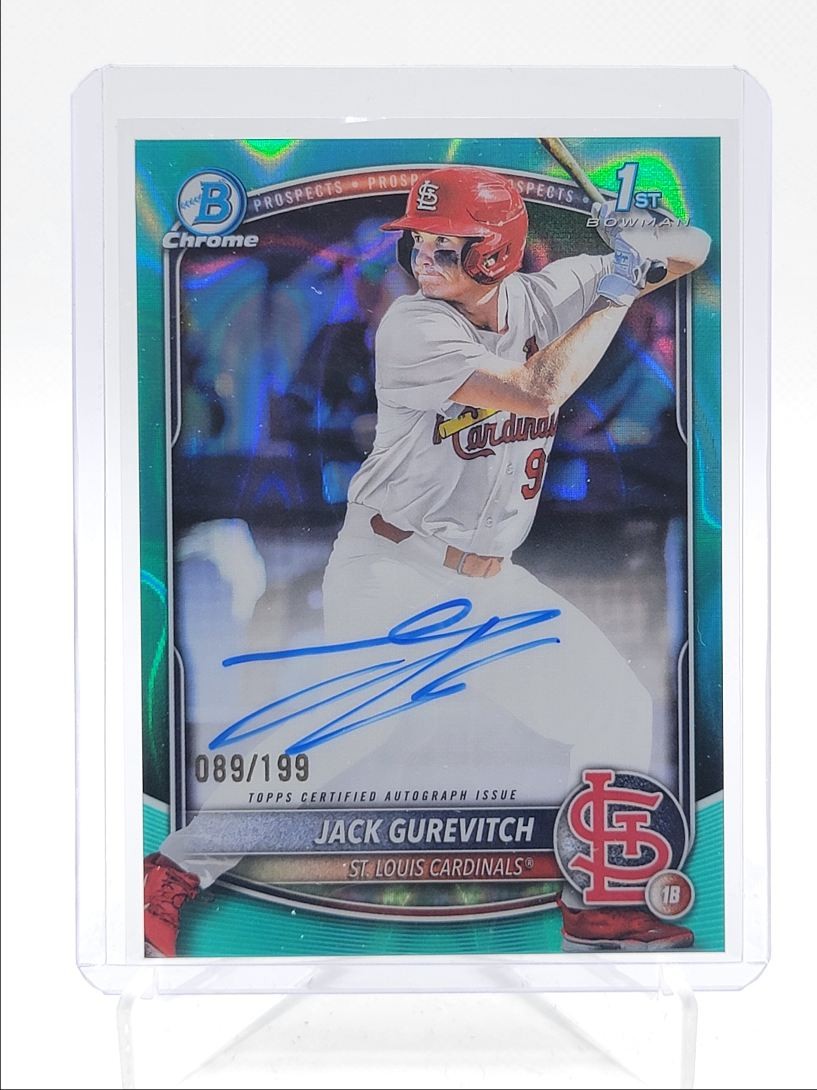 JACK GUREVITCH 2025 BOWMAN CHROME DRAFT 1ST AQUA LAVA AUTO /199 Q3967