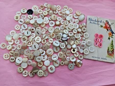 Lot of 200 + Assorted Vintage Tiny & Small Mother of Pearl Buttons