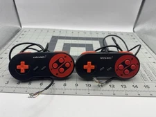 Two Retro-Bit SNES Controller Retro Bit Wired Red & Black Missing End