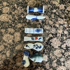Set of 7 Japanese Porcelain Chop Stick Rests