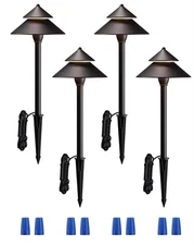 Pack Of 4 LED Landscape Light 3W Double Umbrella Shaped 3000k Warm White 