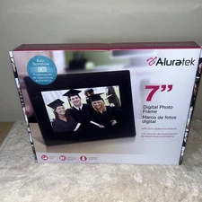 Aluratek 7" Black Digital Photo Frame with Automatic Slideshow Model ADPF07SF