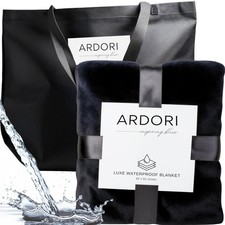 Waterproof Blanket King Size, Black  Gray 82x82"- Water Proof and Stain Resi...