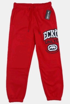 Ecko Unltd. Mens Bottoms Drawstring Logo Relaxed Fit Fleece True Red Jogger Sz M