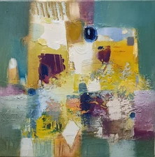 Original oil painting 12"12" Contemporary art, Cubism, Minimalism, Abstract Art