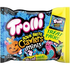 Trolli Sour Brite Crawlers Minis  Candy Gummy Worms Trick or Treat Brand New