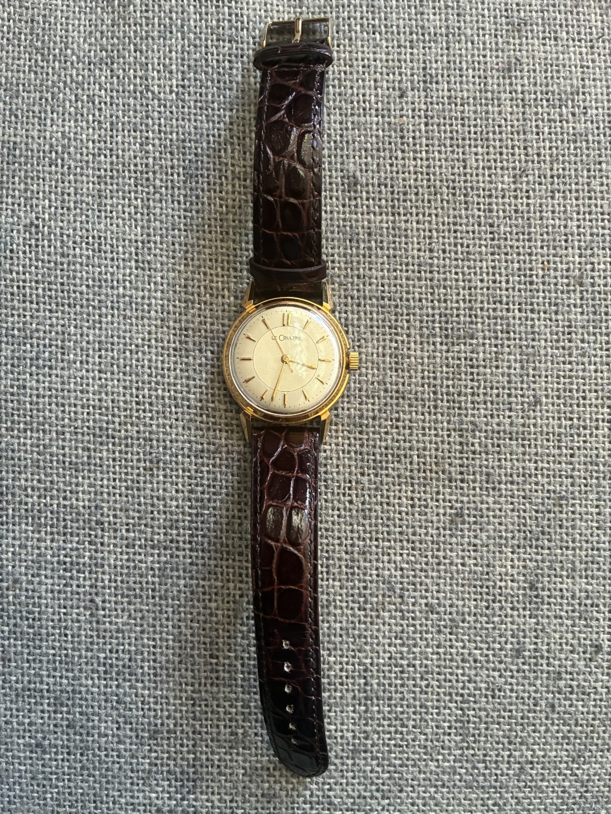 Vintage LeCoultre Manual Wind Watch 1940s-50s Classic Swiss Elegance Leather Str
