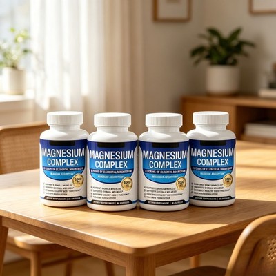 Magnesium GMO Complex,1000mg of 8-element magnesium, Gluten Free Non 4X 90Caps
