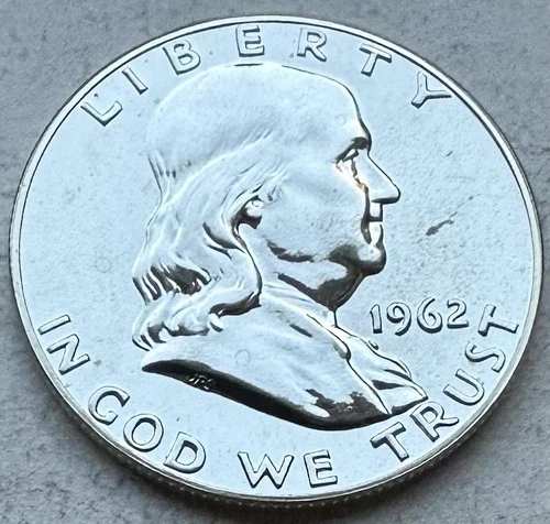 1962 Proof Franklin Half Dollar 90% Silver-INV#8483