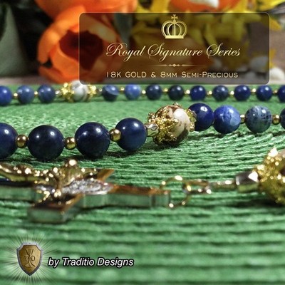 St. Christopher Limited Edition Royal Rosary | 18K Gold & Onyx Black Gold