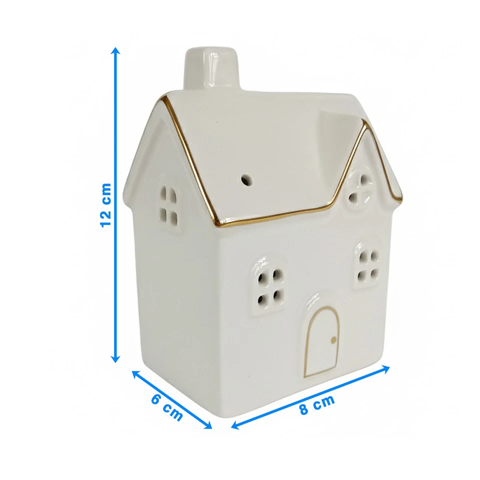 Weihnachtsdeko Led Lichthäuser Weisse Häuser Weihnachtshaus Beleuchtet Keramik - Bild 3 von 4