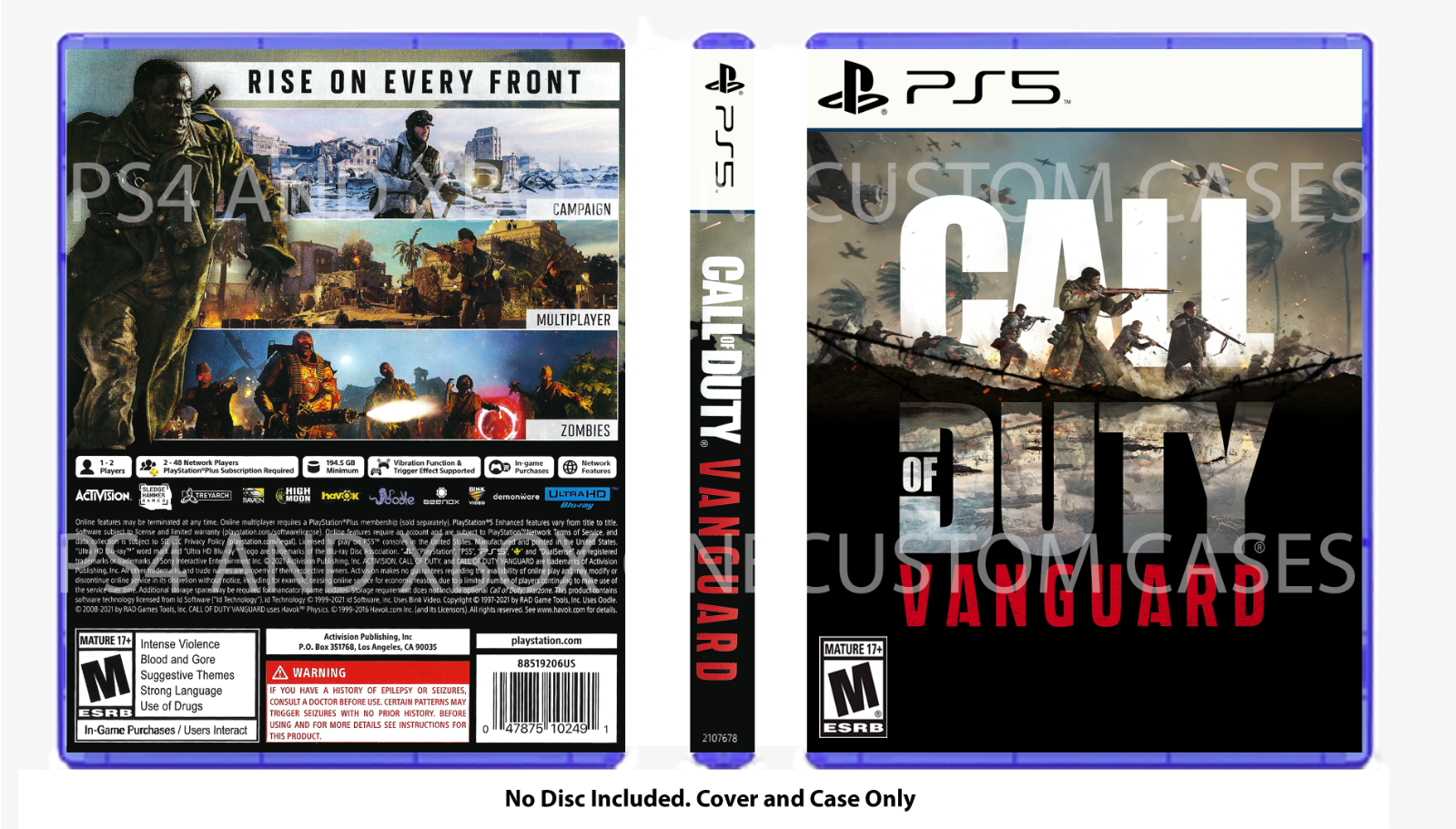 CUSTM CASE REPLACEMENT NO DISC Call of Duty WWII PS5 SEE