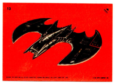 1989 Topps BATMAN Sticker # 13 (ex-mt) Batwing