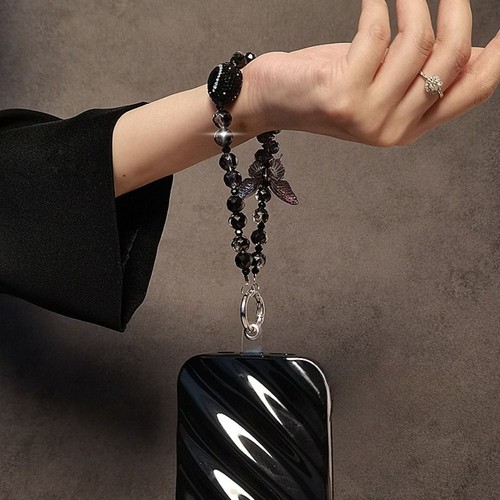 Luxury Crystal Beaded Phone Chain Butterfly Phone Lanyard Gifts - Photo 4/6