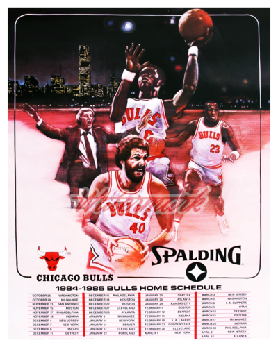 NBA 1984 -85 Chicago Bulls Home Schedule Reprint Color 8 X 10 Photo Picture - Picture 1 of 1