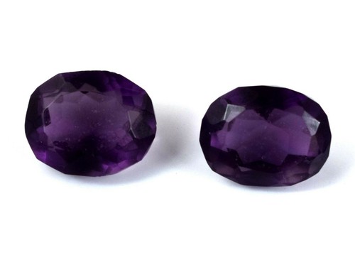 Brazilian Violet Amethyst 19 Ct/14 mm Oval Cut Gemstone Pair AD82 - Picture 8 of 8