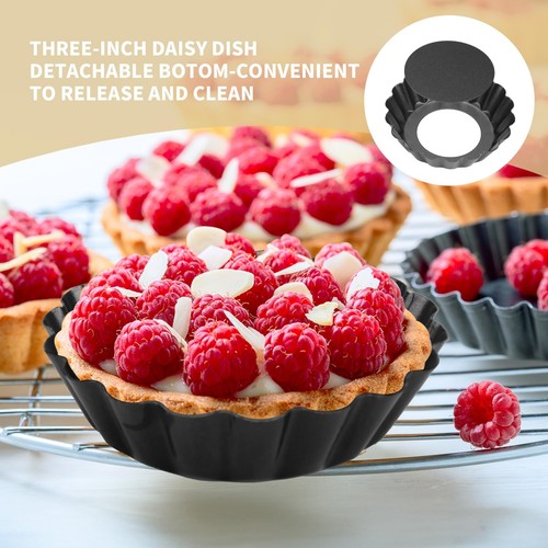 12 pcs Egg Tart Molds 3" Mini Tart Pans Removable Bottom Cupcake Cake Muffin ... - Picture 5 of 7