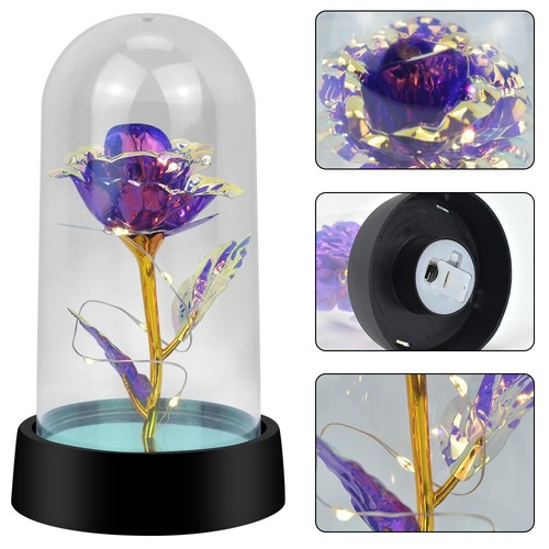 Rose Flower Gifts for Women, Forever Rose, Galaxy Rose Flower Light Up - Picture 7 of 7