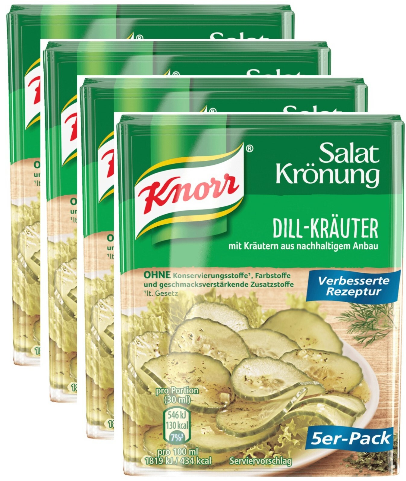 Knorr Salatkrönung Dill Kräuter Salat Dressing 4 Packungen je 5