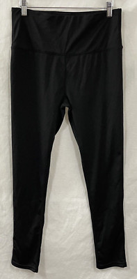 Saba Sport Womens Black Polyester Stretch Yoga Pants Size Large
