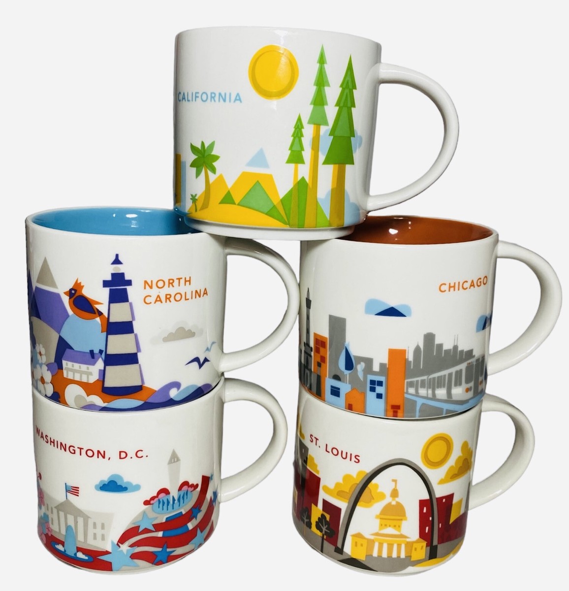Starbucks You Are Here Collection 5個セット Starbucks Mugs Lot 5 You Are Here Collection CAROLINA CALI