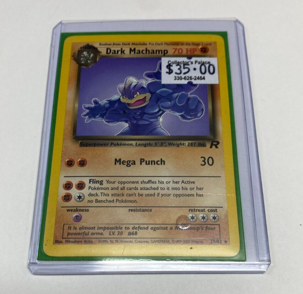 DARK MACHAMP unlimited ROCKET Pokémon card LIGHTLY PLAYED