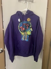 Jerzees Men’s Medium Purple Cosmic Paychic Transcend Hoodie Sweatshirt