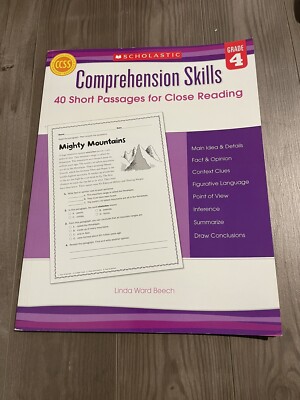 Comprehension Skills: Short Passages for Close Reading Book, Grade 4