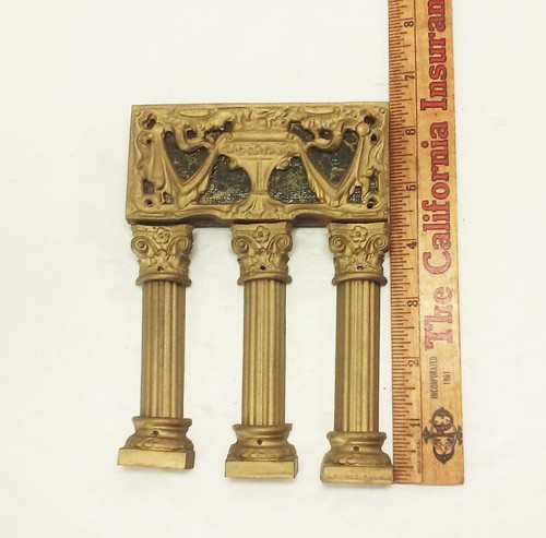 Vtg antique Sessions mantel mechanical wind up clock columns pillars - Picture 7 of 20