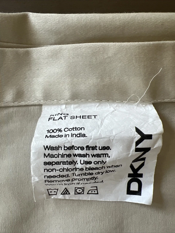 Sábana plana DKNY King caqui 100 % algodón  Foto 3 de 4