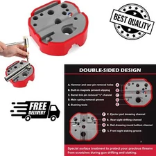 Universal Bench Block with Non-marring, Magnetic Bench Block Armorers with