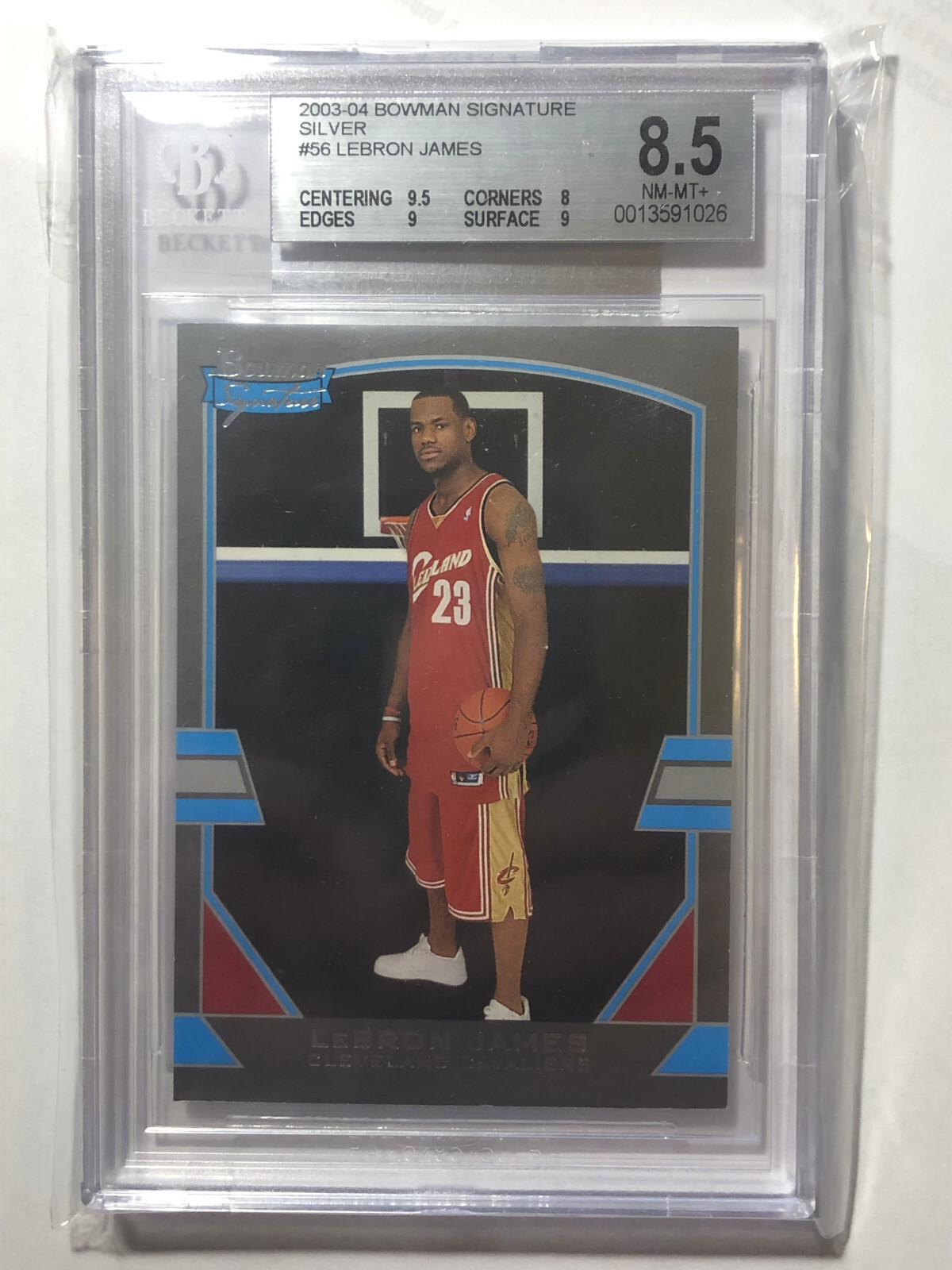 2003-04 Bowman Signature Silver #56 LeBron James 133/249 - BGS 8.5 NM-MT+
