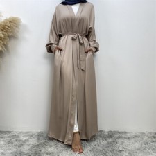 Abaya Open Kaftan Women Muslim Cardigan Long Dress Modest Kimono Ramadan Robe