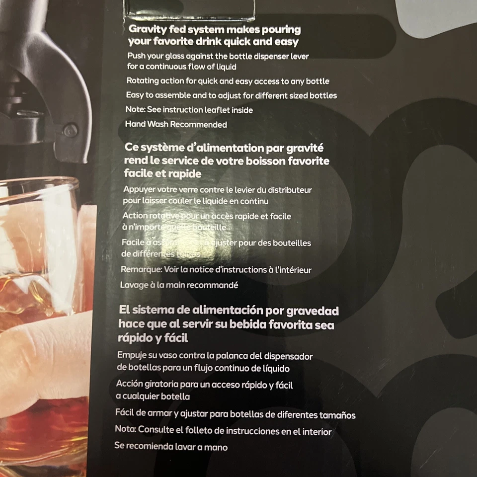 OGGI Tres BOTELLAS DISPENSADOR DE LICOR GIRATORIO NUEVO CAJA ABIERTA Foto 4 de 4