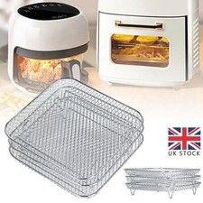 8 inch Air Fryer Rack Square 3 Stackable Racks Stainless Steel Dehydrator Rack