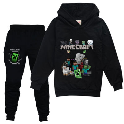 Minecraft Jungen Mädchen Hoodies + Hosen Set Kapuzen Trainingsanzug 5-13 Jahre