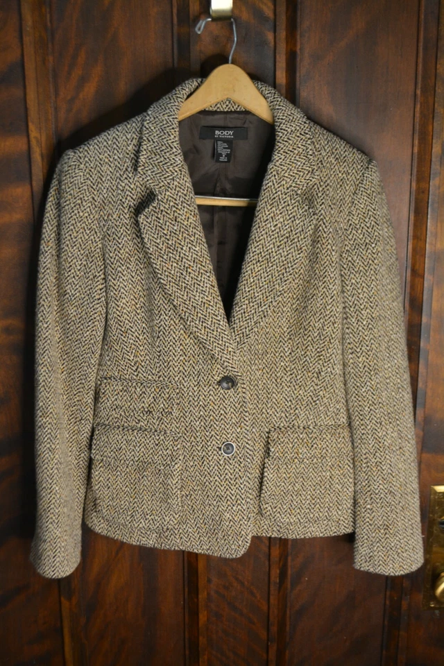 Chaqueta Blazer Body By Victoria Beige Talla 8 Mezcla de Lana Elegante Informal Negocios Foto 3 de 4